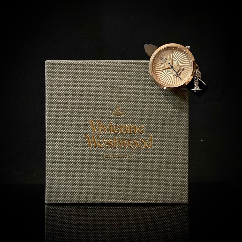 Vivienne Westwood Rose Gold and Black Pendant Watch